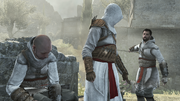 Abbas informing Altaïr about the attack