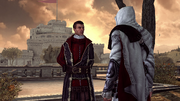 Niccolò and Ezio, with the Castel in the background