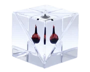 Close-up of the blood vial prop