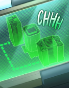 A hologram of the Research Lab and nearby buildings