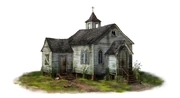 Concept art of the cemetery's chapel