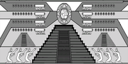 Minerva's projection in the Vatican Vault of a glowing Memory Seal