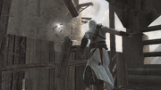 Altaïr empurrando a armadilha