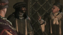 Francesco durante a reunião Templária.