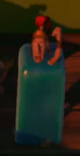 In-game model with battle attire, frozen
