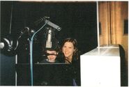 Leandra in the recording booth with Melissa