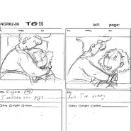 Storyboard panels from TGIF