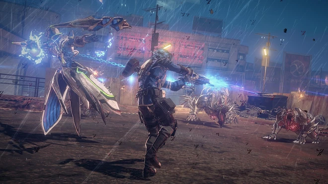 The male protagonist using his Arrow Legion in combat.