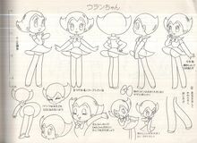 Uran's model sheets from the 1963 anime