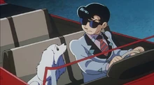 Tamami as a dog, with Rock