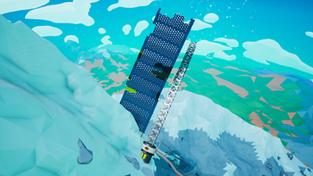 I Found A Giant Solar Panel Stuck In A Mountain And Thought To Myself This Would Look Great Back At My Base Astroneer Solar Art Test Game Design