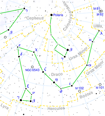 Draco constellation map