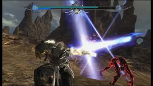 Yasha cutting through Wrath Asura with his hands