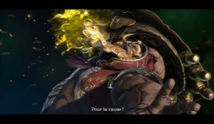 Wyzen charging Mantra into his larger fist