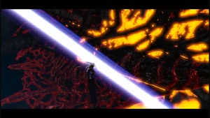 Yasha easily slicing through large Gohma