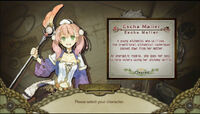 Escha in the character selection screen