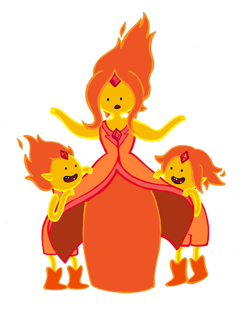 Finn and Flame Princess's kids are the little sons and Daughter of...