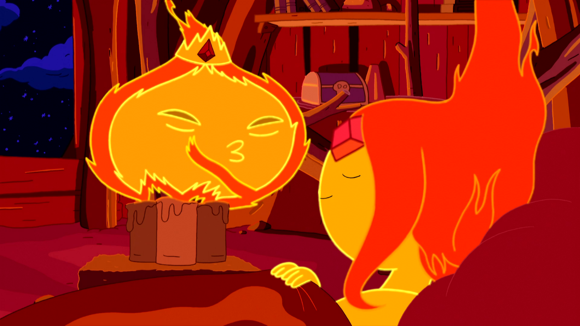 Adventure Time Fionna And Flame Princess Kiss