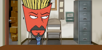 Frylock at a job interview