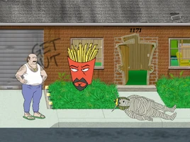 Carl talking to Frylock about the mummy