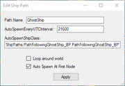 Edit Ship Path for Ghost Ship