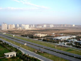 Ultra-modern highways in Ashgabat