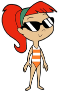 Destructa swimsuit with normal hair & sunglasses