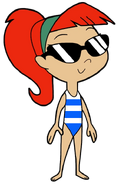 Roxanne swimsuit with normal hair & sunglasses