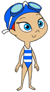 Roxanne in her swimsuit and swimcap