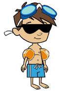 Noah with Bathing Suit Goggles Sunglasses and Water Wings