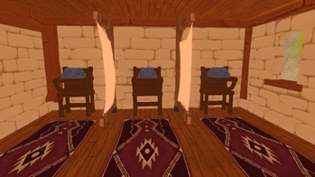 To the right of the coin banks you'll find several Lockboxes in which players can store a limited number of items for safekeeping.