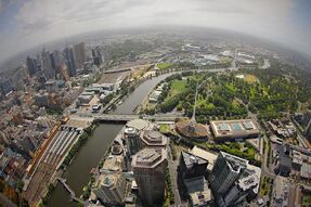 View from Eureka Tower, looking out over Melbourne.