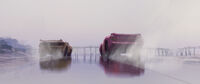 Grafika koncepcyjna do filmu Auta 3 przedstawiająca Cruz Ramirez i Zygzaka McQueena na plaży w Chłodnicy Górskiej.