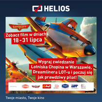 Plakat filmu Samoloty 2 w kinie „Helios” w Polsce