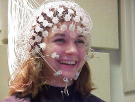 Young woman getting an EEG