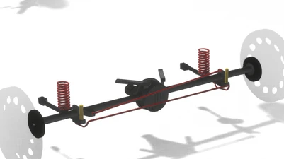 Rear solid axle with coil springs