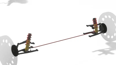 Rear double wishbone suspension