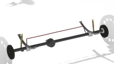 Front solid axle with leaf springs