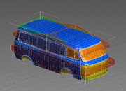 Car bounds mesh 3 quarter view