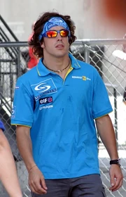 Fernando Alonso before the race. He was unable to finish the race, due to a tyre-related problem.