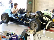 Rob Walker Racing A Type Connaught, the first RWR car, being tuned in the pits.