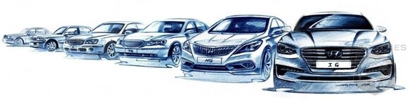 A Drawing Of Alll The Generations Of The Azera/Grandeur 