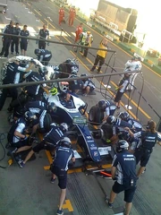 The  team testing their pit stops