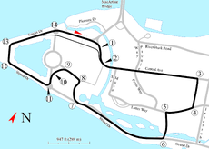 Track map of The Raceway on Belle Isle