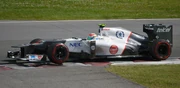 Pérez on his way to third place in the , his second podium finish.
