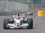  leaves the pits during qualifying
