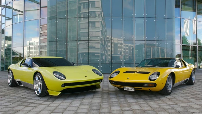 2006 Lamborghini Miura concept and 1966 Miura