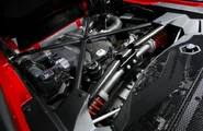 The 6.5L V12 engine of the Lamborghini Adventador