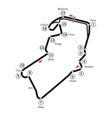 The Silverstone Circuit modified in 2000