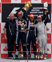 The podium ceremony after the race